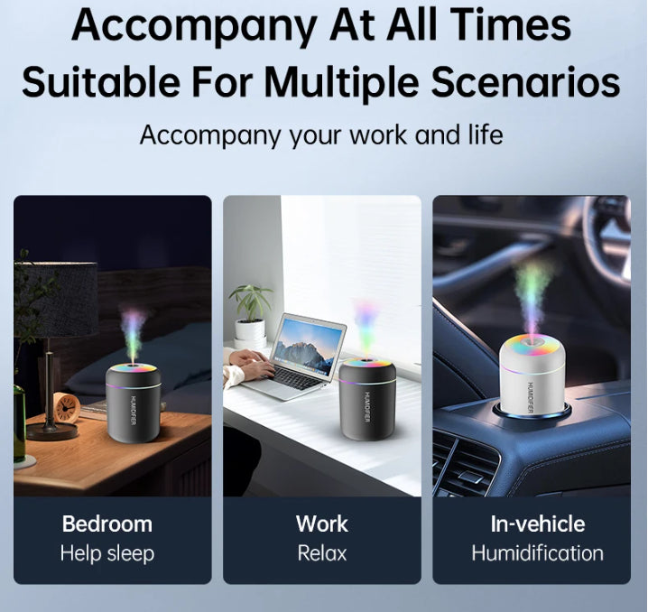 Mini USB Aroma Diffuser Humidifier — 180ml Essential Oil Mist Maker for Car, Home & Bedroom