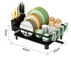 Single Layer Iron Dish Drying Rack – Bowl & Cup Holder Kitchen Organizer (Black/Gray)