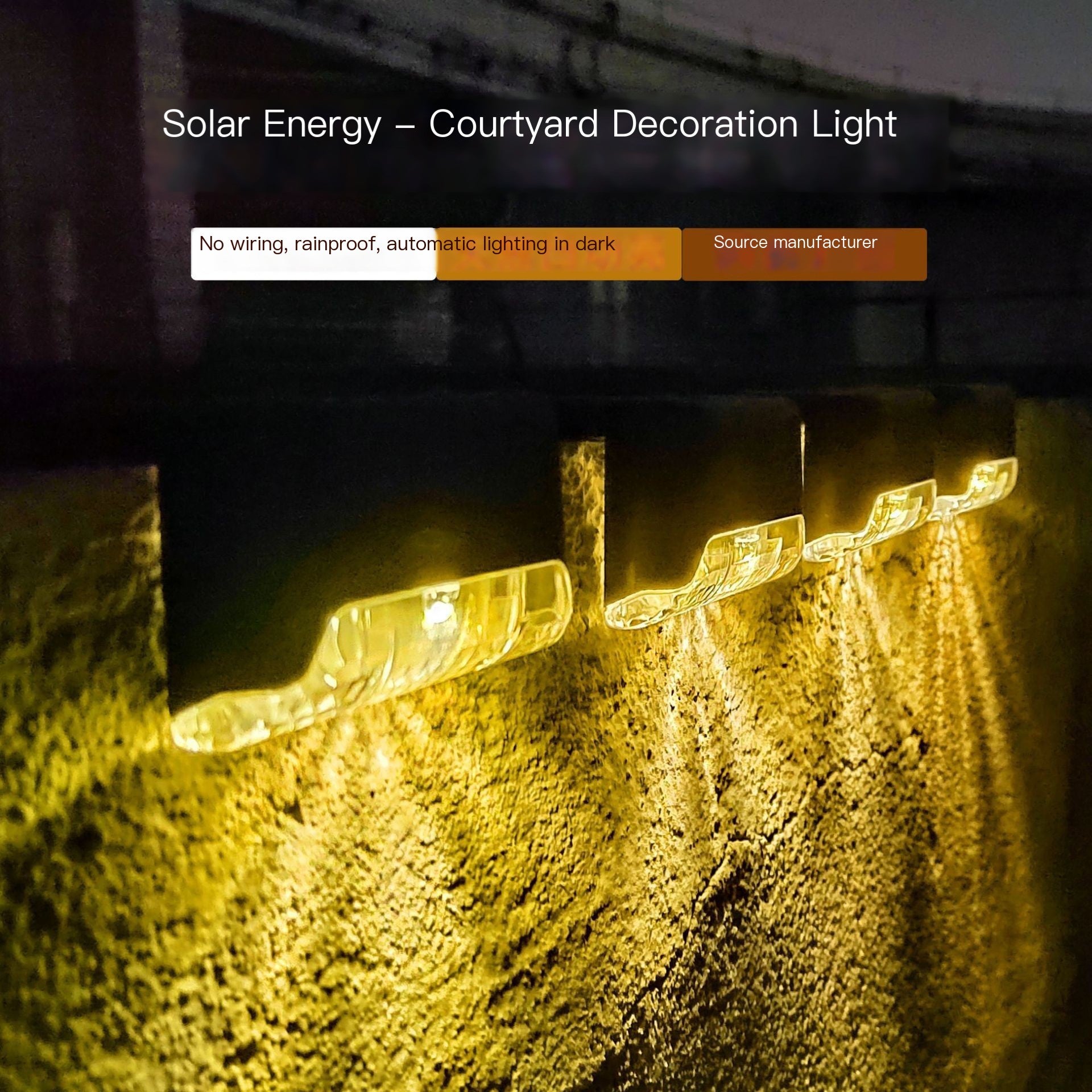 Waterproof LED Solar Stair Lights — IP65, 600mAh, Outdoor Step & Railing Lamp