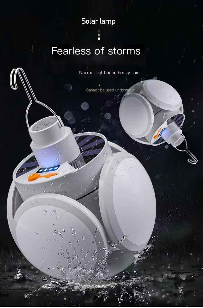 Solar Outdoor Lantern Emergency Lamp — 10W LED, 4 Brightness Levels, Portable Camping Light