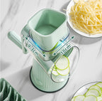 Multi-functional vegetable cutter with hand-operated rocker-style cutting mechanism