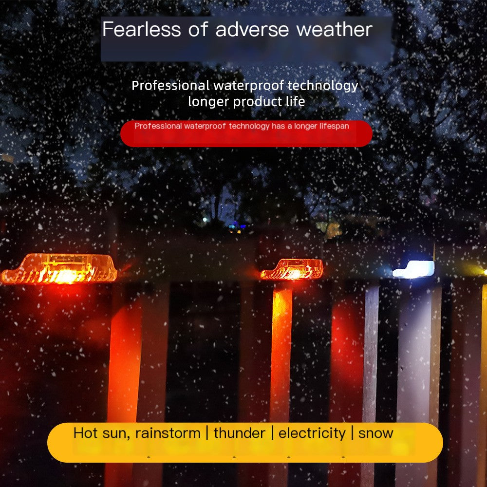 Waterproof LED Solar Stair Lights — IP65, 600mAh, Outdoor Step & Railing Lamp