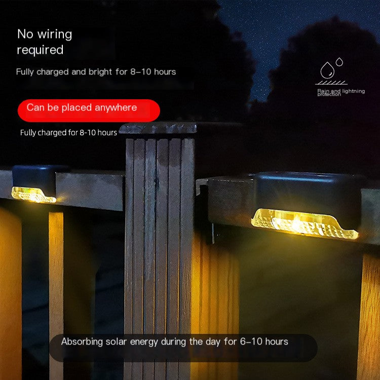 Waterproof LED Solar Stair Lights — IP65, 600mAh, Outdoor Step & Railing Lamp