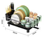 Single Layer Iron Dish Drying Rack – Bowl & Cup Holder Kitchen Organizer (Black/Gray)