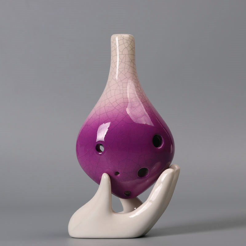 6-Hole Ceramic Ocarina – Glazed Soprano Wind Instrument for Beginners