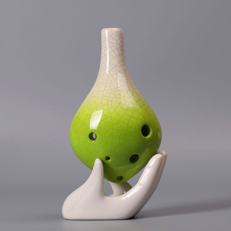 6-Hole Ceramic Ocarina – Glazed Soprano Wind Instrument for Beginners