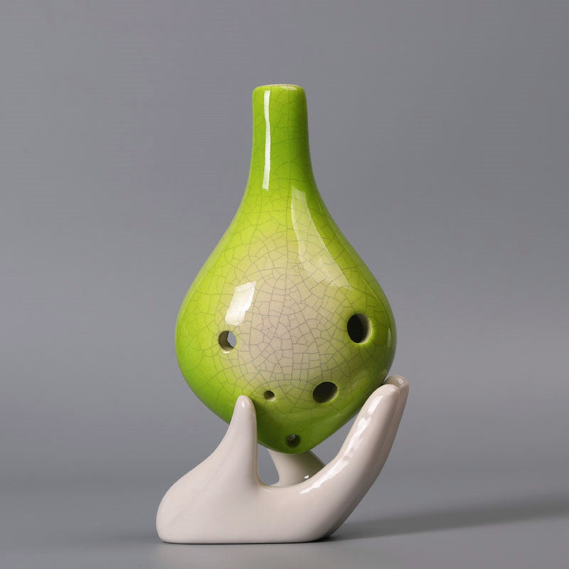 6-Hole Ceramic Ocarina – Glazed Soprano Wind Instrument for Beginners