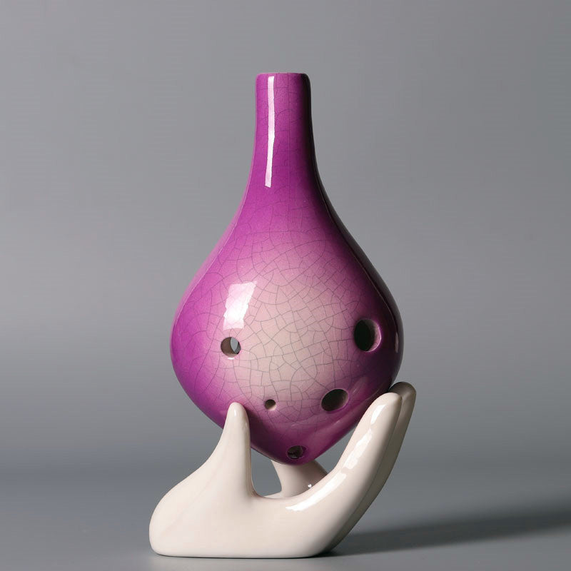 6-Hole Ceramic Ocarina – Glazed Soprano Wind Instrument for Beginners