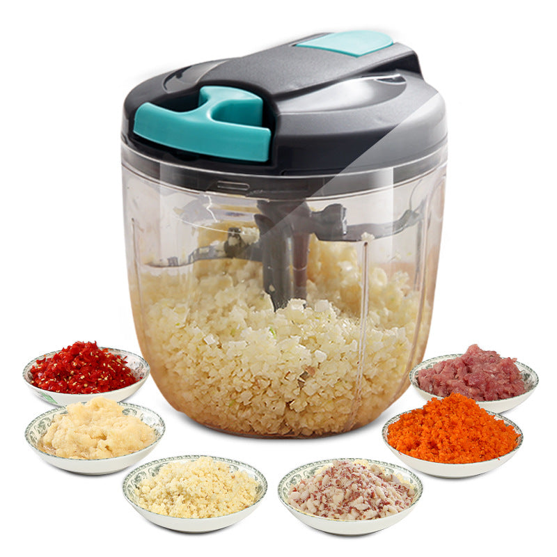 Manual Hand Mixer & Vegetable Shredder – Multi-Blade Food Chopper for Dumpling Stuffing & Juicing