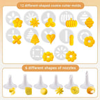 Cookie Press Gun & Icing Kit – 12 Discs & 6 Piping Tips for DIY Baking & Cake Decorating