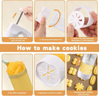 Cookie Press Gun & Icing Kit – 12 Discs & 6 Piping Tips for DIY Baking & Cake Decorating
