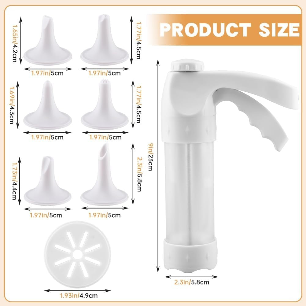 Cookie Press Gun & Icing Kit – 12 Discs & 6 Piping Tips for DIY Baking & Cake Decorating