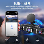 360° 4-Channel Dash Cam 2K+1080P – WiFi, GPS, Night Vision & 24/7 Parking Mode with 64GB