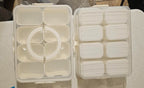 8-Compartment Divided Snack Serving Tray with Lid – Portable Clear Organizer for Fruits, Nuts & Candy