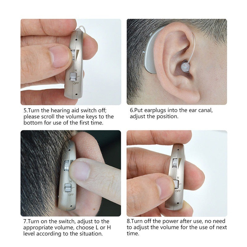 Hearing aid ear-back sound amplifier