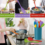 14-Piece Silicone Kitchen Utensils Set – Non-Stick Safe Cooking Spatula & Spoon Set