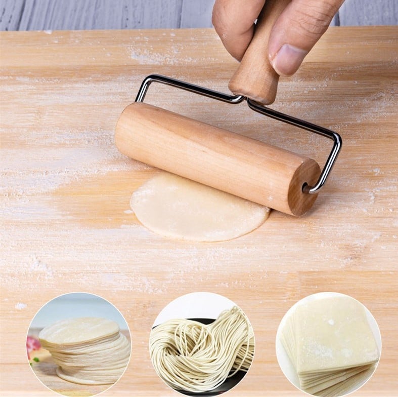 Wooden Rolling Pin – Lotus Wood Dough Roller for Pizza, Dumplings & Baking