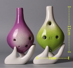 6-Hole Ceramic Ocarina – Glazed Soprano Wind Instrument for Beginners