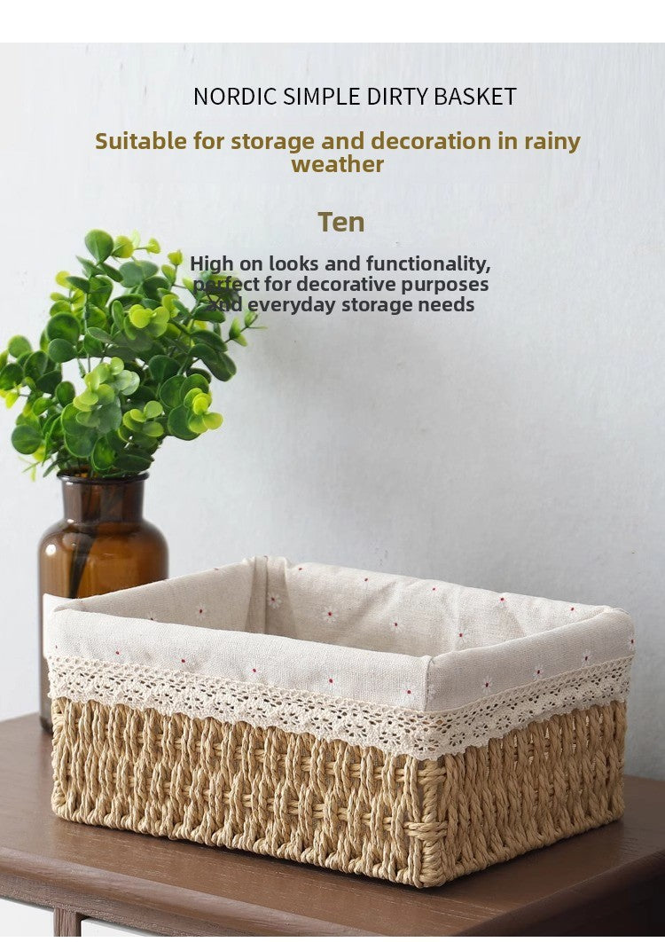 Desktop Organizer Storage Basket – Multi-Purpose Desk Organization Box for Home & Office