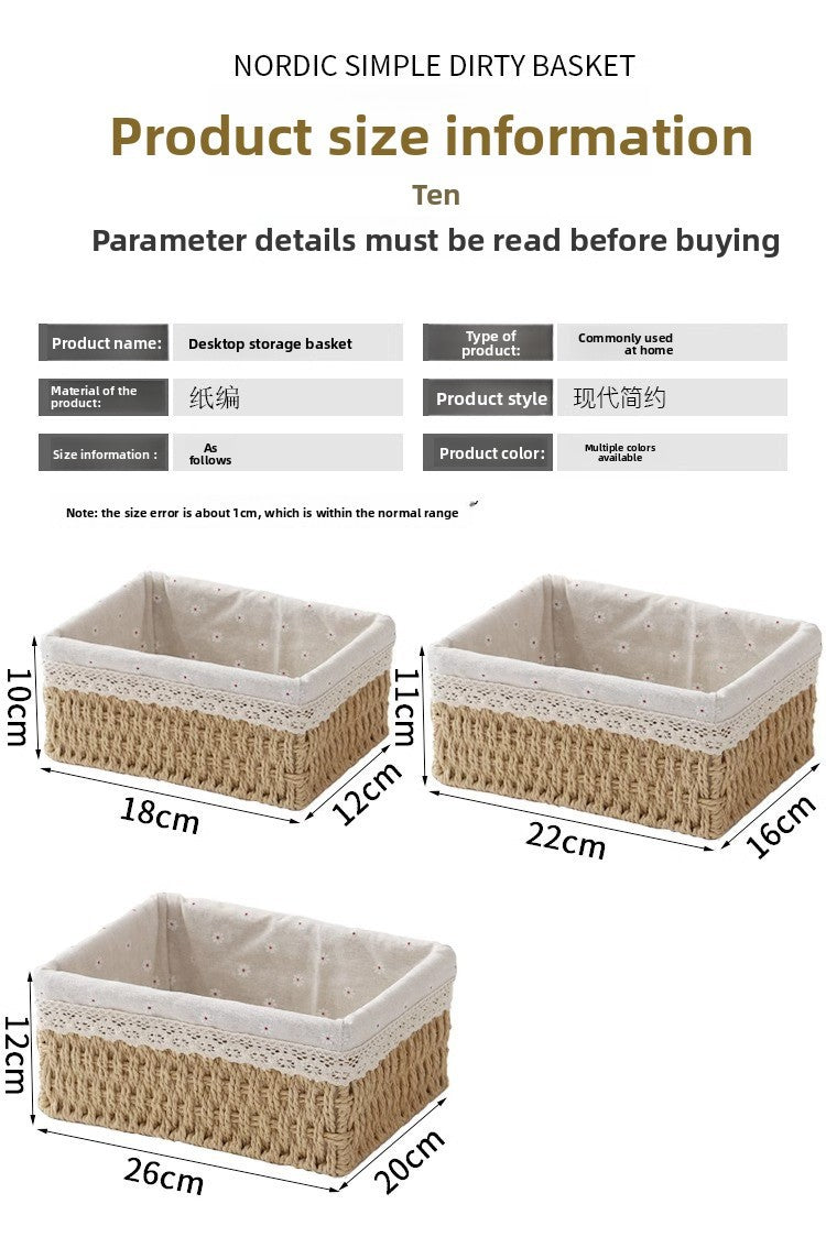 Desktop Organizer Storage Basket – Multi-Purpose Desk Organization Box for Home & Office