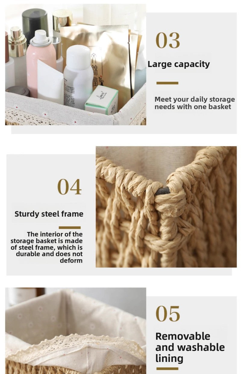 Desktop Organizer Storage Basket – Multi-Purpose Desk Organization Box for Home & Office
