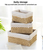 Desktop Organizer Storage Basket – Multi-Purpose Desk Organization Box for Home & Office