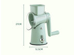 Multi-functional vegetable cutter with hand-operated rocker-style cutting mechanism
