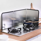 Foldable 3-Sided Kitchen Splash Guard – Aluminum Stove Oil Splatter Protector