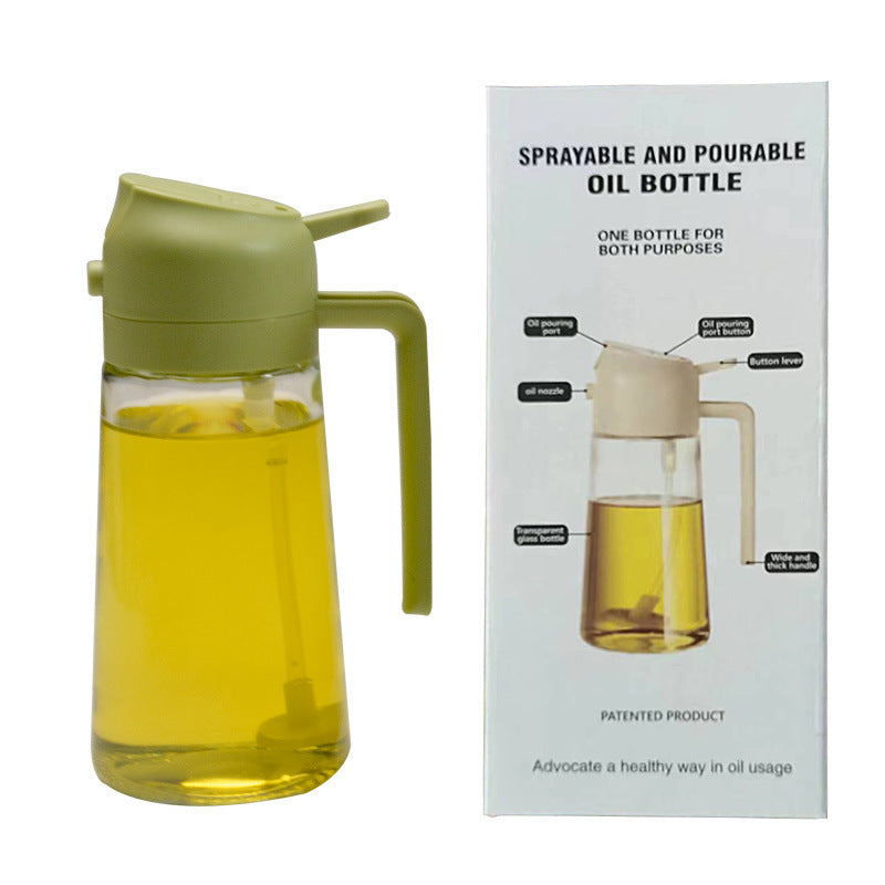 2-in-1 Olive Oil Spray Bottle & Dispenser – 16oz Kitchen Sprayer for Cooking, BBQ & Air Fryer
