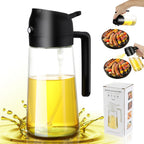 2-in-1 Olive Oil Spray Bottle & Dispenser – 16oz Kitchen Sprayer for Cooking, BBQ & Air Fryer