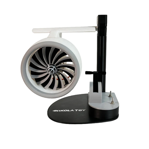 Aircraft Turbine Engine USB Desk Fan with LED Tail Flame – Adjustable Speed Desktop Fan